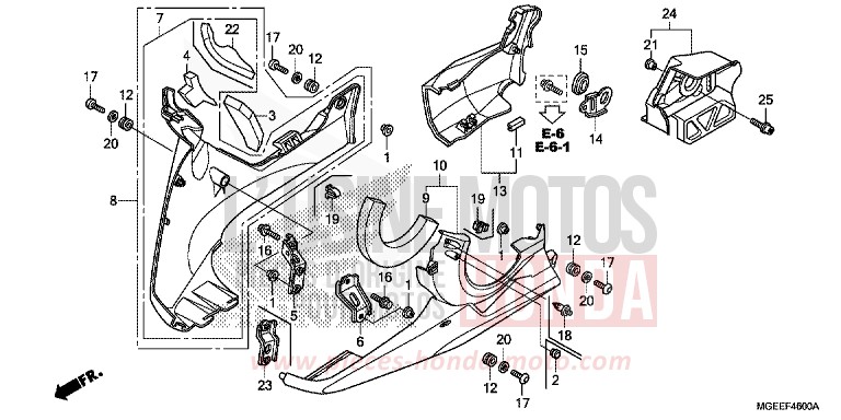 CAPOT INFERIEUR de VFR1200F DCT PEARL GLARE WHITE (NHB53) 2015